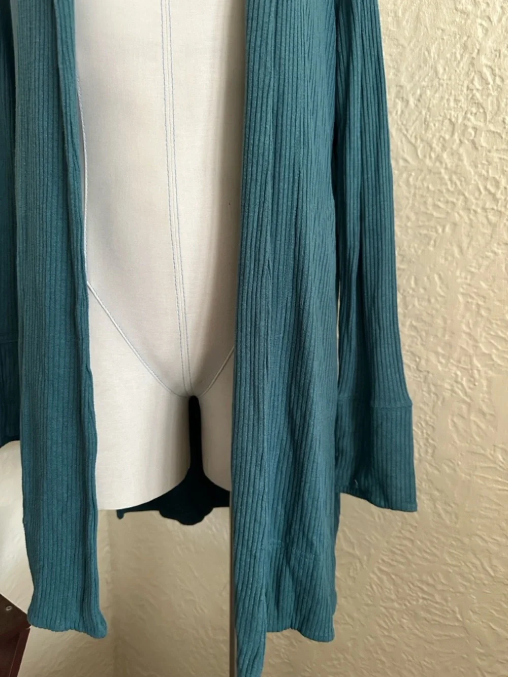 Athleta Harmony Pose Wrap Hooded Cardigan Small Borealis Green Teal Blue